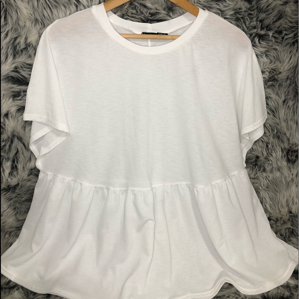Plus Jersey Cheesecloth Smock Top